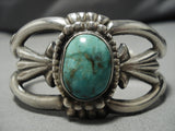 Striking Vintage Zuni Native American Green Turquoise Sterling Silver Bracelet-Nativo Arts