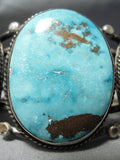One Of The Best Vintage Native American Navajo Carico Lake Turquoise Sterling Silver Bracelet-Nativo Arts