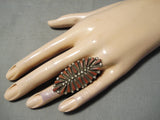 Fantastic Zuni Coral Sterling Silver Ring Native American-Nativo Arts