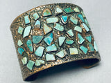 Massive Vintage Native American Navajo Turquoise Copper Sterling Silver Bracelet-Nativo Arts