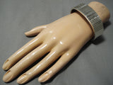 Amazing Vintage Native American Navajo Thick Hand Wrought Bruce Morgan Sterling Silver Bracelet-Nativo Arts