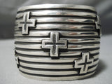 Astounding Vintage Native American Navajo Sterling Silver Crosses Bracelet-Nativo Arts