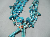 Fascinating Vintage Native American Navajo Kingman Royston Turquoise Shell Jacla Necklace-Nativo Arts