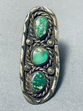 Incredible Vintage Native American Navajo Cerrillos & Royston Turquoise Sterling Silver Ring-Nativo Arts