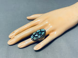 One Of The Best Chunky Vintage Native American Navajo Turquoise Cluster Sterling Silver Ring-Nativo Arts