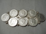Giant Vintage Navajo Sterling Silver Coin Repoussed Native American Pin-Nativo Arts