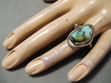 Intense Vintage Native American Navajo Royston Turquoise Sterling Silver Ring Old-Nativo Arts