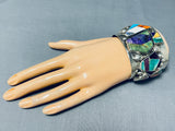 Important Fierro Family Vintage Native American Navajo Turquoise Inlay Sterling Silver Bracelet-Nativo Arts