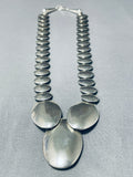 Incredible Vintage Native American Navajo Hand Tooled Sterling Silver Bead Necklace-Nativo Arts
