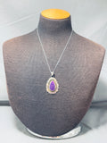 Beautiful Vintage Native American Navajo Sugulite Sterling Silver Necklace-Nativo Arts