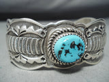 Fantastic Native American Navajo Sleeping Beauty Turquoise Sterling Silver Bracelet-Nativo Arts