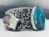 Signed Vintage Native American Navajo Turquoise Sterling Silver Bracelet-Nativo Arts