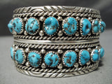 Marvelous Vintage Navajo Turquoise Sterling Silver Bracelet Native American-Nativo Arts