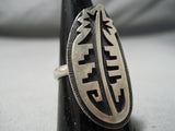 Exceptionally Detailed Vintage Native American Hopi Sterling Silver Geomtric Ring Old-Nativo Arts
