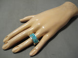Incredible Vintage Native American Navajo Vic Thomson Turquoise Sterling Silver Ring Old-Nativo Arts