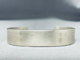 Fabulous Vintage Native American Navajo Sterling Silver Solid Heavy Bracelet-Nativo Arts