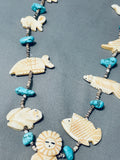 One Of The Most Intricately Hand Carved Vintage Native American Zuni Turquoise Necklace-Nativo Arts