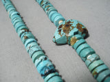 Amazing Vintage Native American Navajo Jeff James Sterling Silver Turquoise Necklace-Nativo Arts