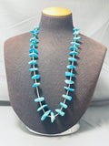 Traditional 93 Grams Vintage Native American Navajo Old Kingman Turquoise Heishi Necklace-Nativo Arts