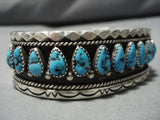 Amazing Vintage Navajo Turquoise Sterling Silver Native American Bracelet Old-Nativo Arts