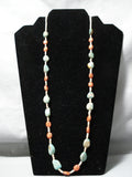 Native American Marvelous Santo Domingo Royston Turquoise Coral Necklace-Nativo Arts