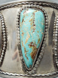 One Of Biggest Best Vintage Native American Navajo Royston Turquoise Sterling Silver Bracelet-Nativo Arts