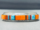 Vibrant Native American Navajo Turquoise Sterling Silver Bracelet Signed-Nativo Arts