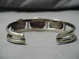 Superior Vintage Native American Navajo Pilot Mountain Turquoise Sterling Silver Bracelet Cuff-Nativo Arts