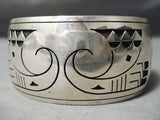 Important Vintage Native American Hopi Bobby Terva Sterling Silver Rounded Bracelet-Nativo Arts