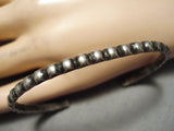 Wonderful Vintage Native American Navajo Sterling Silver Serrated Bracleet Old-Nativo Arts