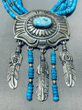 One Of The Most Unique Vintage Native American Navajo Concho Turquoise Sterling Silver Necklace-Nativo Arts