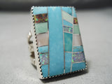 Unique Modern Navajo Turquoise Opal Sterling Silver Ring Native American-Nativo Arts