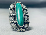 Magnificent Best Vintage Native American Navajo Malachite Sterling Silver Ring-Nativo Arts