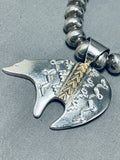 One Of The Best Vintage Native American Navajo Hand Tooled Sterling Silver Gold Necklace-Nativo Arts