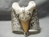 Unique Native American Navajo Contemporist Sterling Silver Skull Bracelet Cuff-Nativo Arts