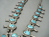 Women's Vintage Native American Navajo Turquoise Sterling Silver Squash Blossom Necklace-Nativo Arts