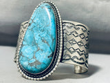 160 Gram Native American Navajo Blue Diamond Turquoise Sterling Silver Bracelet-Nativo Arts