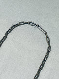 Rare Gilber Turquoise Vintage Native American Navajo Sterling Silver Necklace Old-Nativo Arts