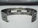 Excellent Vintage Native American Navajo Turquoise Sterling Silver Bracelet Old-Nativo Arts