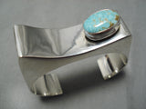 Impressive Navajo Native American Larry Kay Sterling Silver Turquoise Bracelet-Nativo Arts
