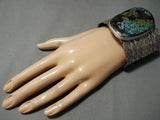 One Of The Most Intense Spiderweb Turquoise Native American Navajo Sterling Silver Bracelet-Nativo Arts