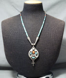 Marvelous Vintage Native American Navajo Turquoise Sterling Silver Necklace-Nativo Arts