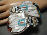 Important Detail Zuni Native American Turquoise Kachina Sterling Silver Bracelet-Nativo Arts