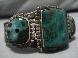 Best Vintage Native American Navajo Chrysocolla Sterling Silver 1930's Bracelet-Nativo Arts