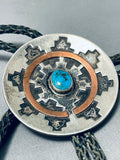 Basket!! Vintage Native American Navajo Turquoise Sterling Silver Wedding Basket Bolo-Nativo Arts