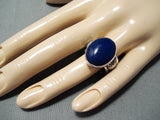 Tremendous Native American Navajo Lapis Sterling Silver Ring-Nativo Arts