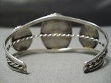 Detailed Vintage Native American Navajo Zuni Sterling Silver Peark Cardinal Bracelet Old-Nativo Arts