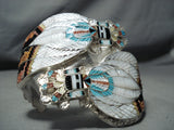 One Of The Finest Inlay Native American Zuni Turquoise Sterling Silver Bracelet-Nativo Arts