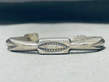 Thicker Detailed Vintage Native American Navajo Sterling Silver Bracelet-Nativo Arts
