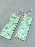 Native American Enormous Santo Domingo Turquoise Slab Pendant Earrings-Nativo Arts